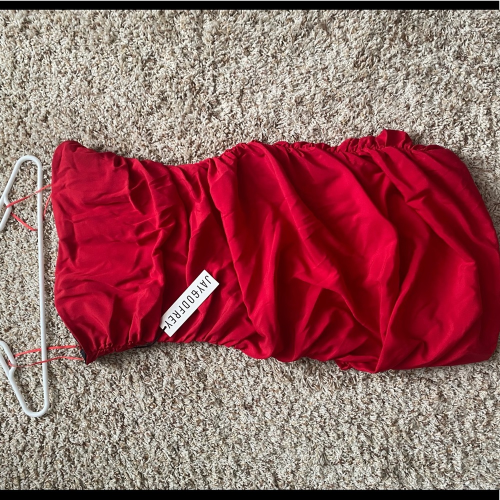 Jay Godfrey red mini ruched dress size 2